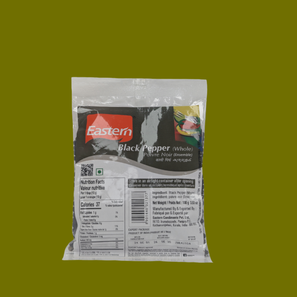 Eastern Black Pepper Whole (Kurumulaku) - 100g