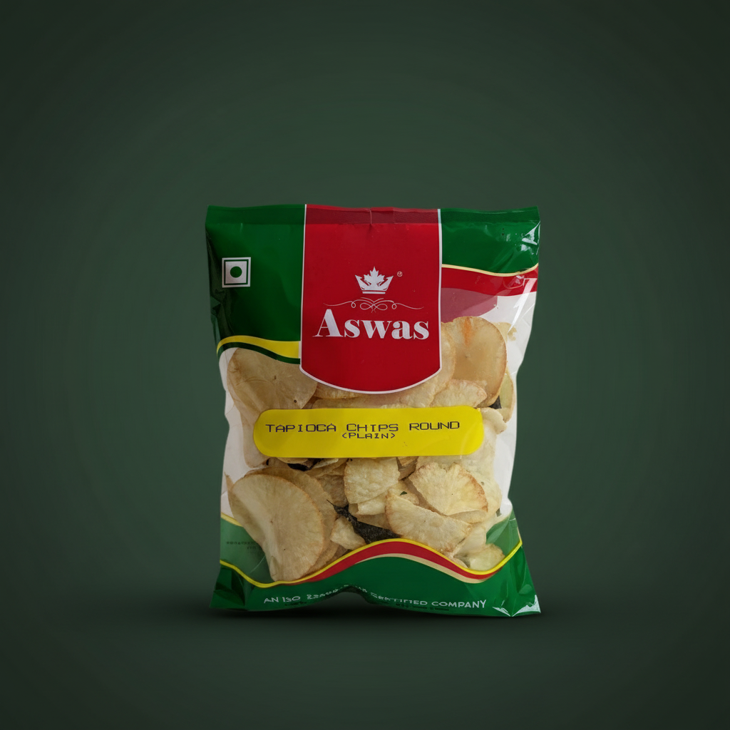 Aswas Tapioca Chips Round Plain 200g