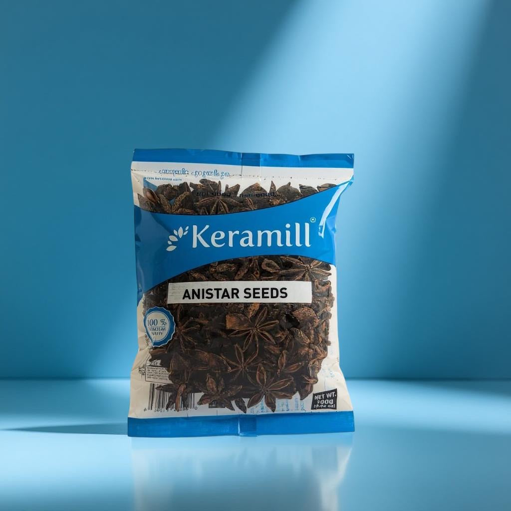 Keramill Anistar Seeds packaging on a blue background