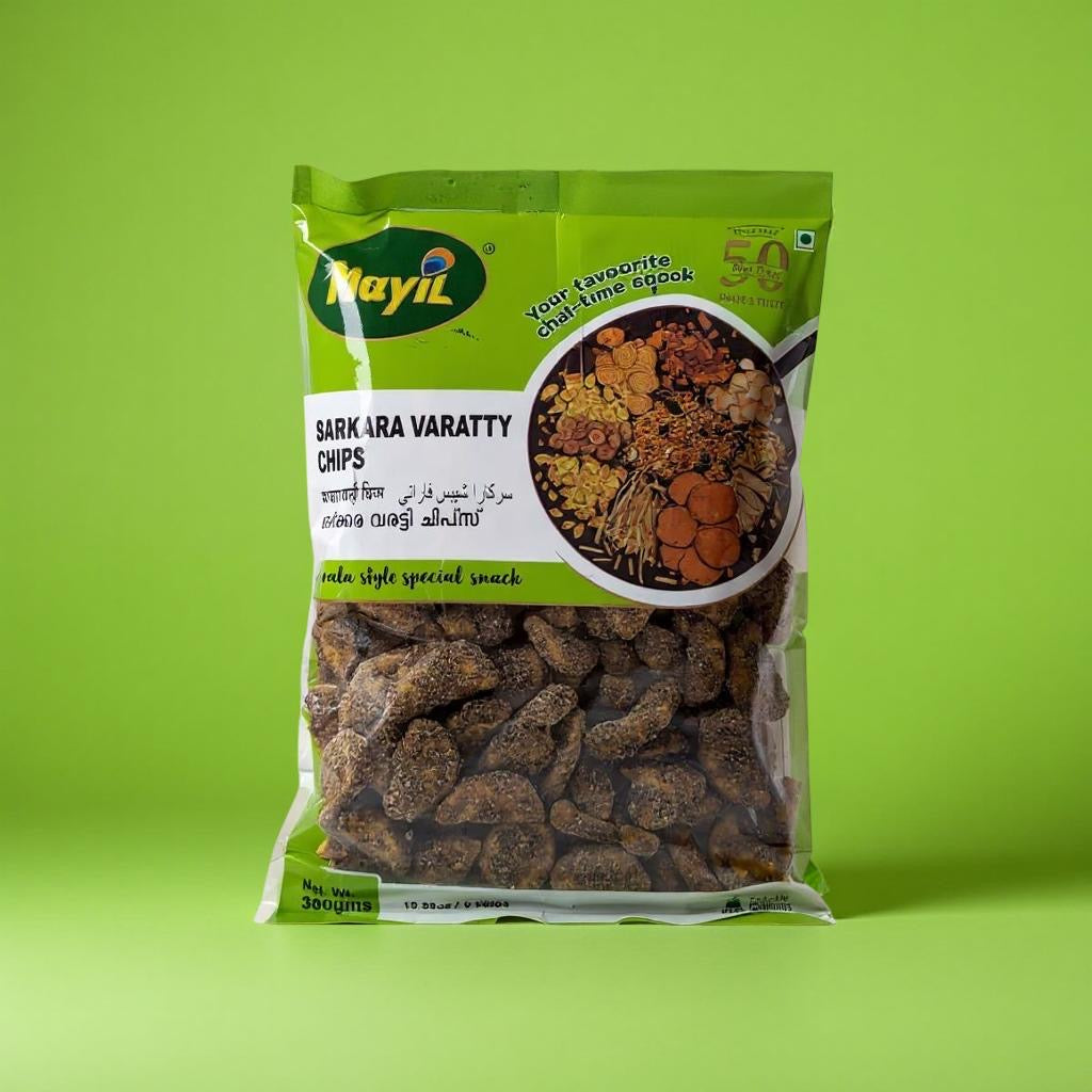 Packaged snack with green and white label on a green background