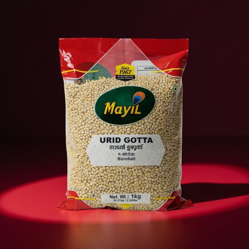 Mayil Urid Gotta package on a red background