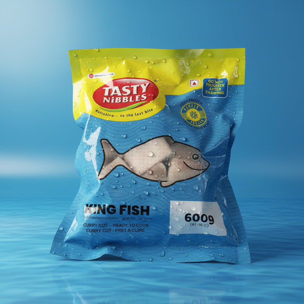 Tasty nibbles Frozen King Fish Curry Cut | Neymeen Pieces 600g