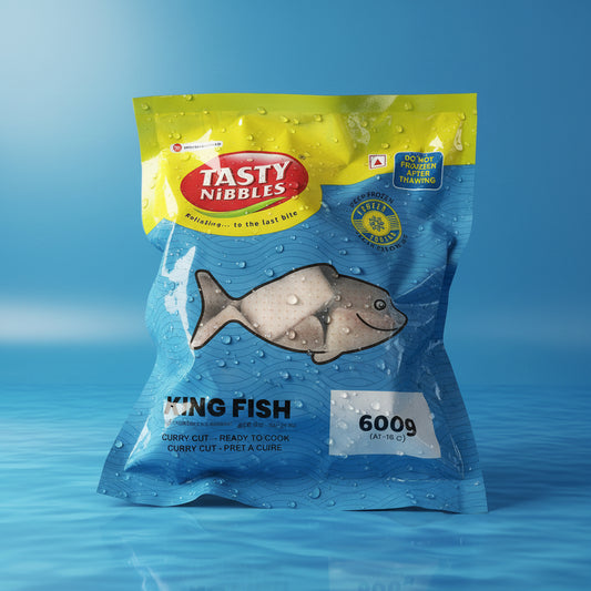 Tasty nibbles Frozen King Fish Curry Cut | Neymeen Pieces 600g