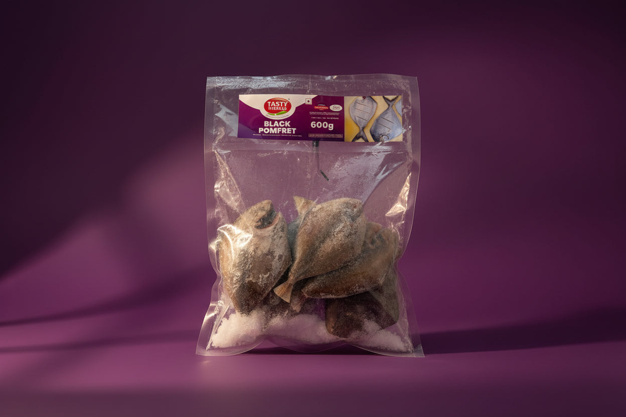 Tasty Nibbles Black Pomfret Cleaned(600g)
