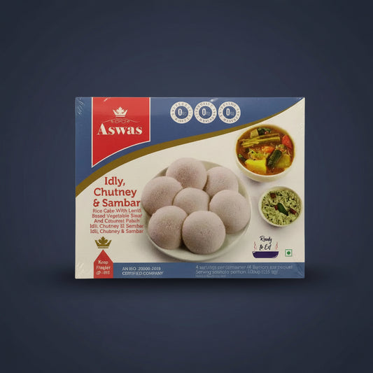 Aswas Idli with Chutney and Sambar 454g