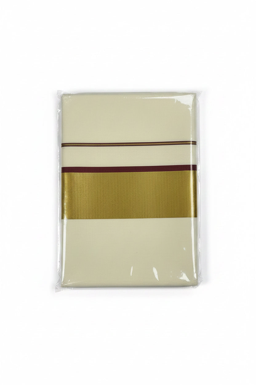 Set Saree Thin Stripe With Blouse (MAROON)