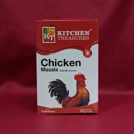 Box of Kitchen Treasures Chicken Masala on a red background
