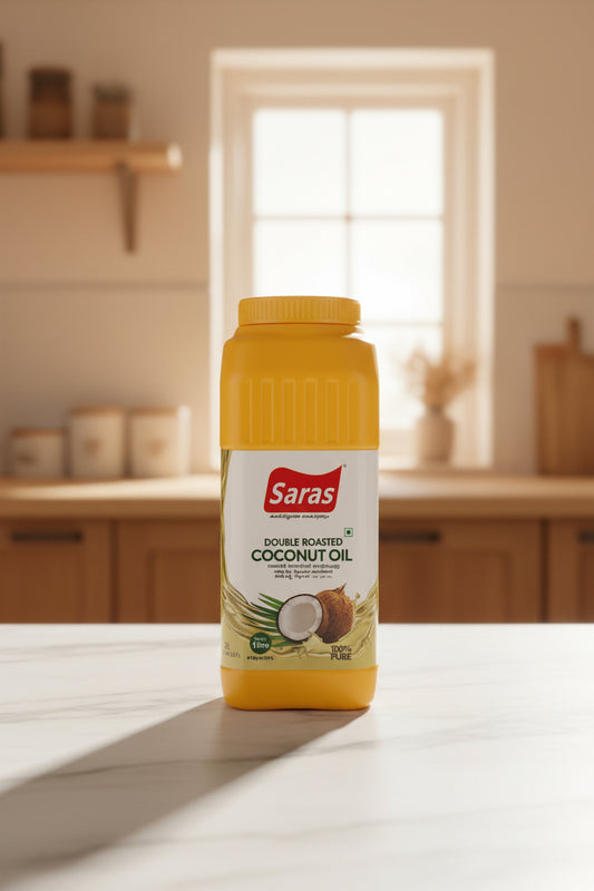 Saras Coconut Oil 1ltr Wide mouth
