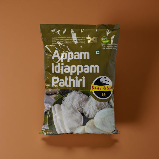 Packaged food product with 'Daily Delight' branding on an orange background