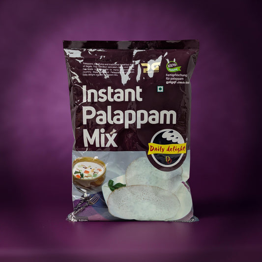Bag of Instant Palappam Mix with a purple background