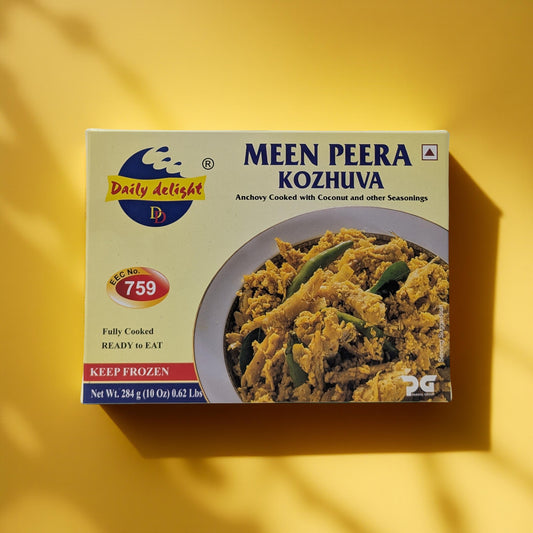 Box of Daily Delight Meen Peera Kozhuva on a yellow background