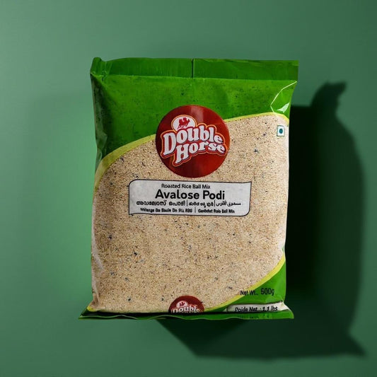 Double Horse Avalose Podi package on a green background