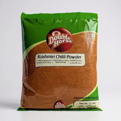 Bag of Double Horse Kashmiri Chilli Powder on a white background