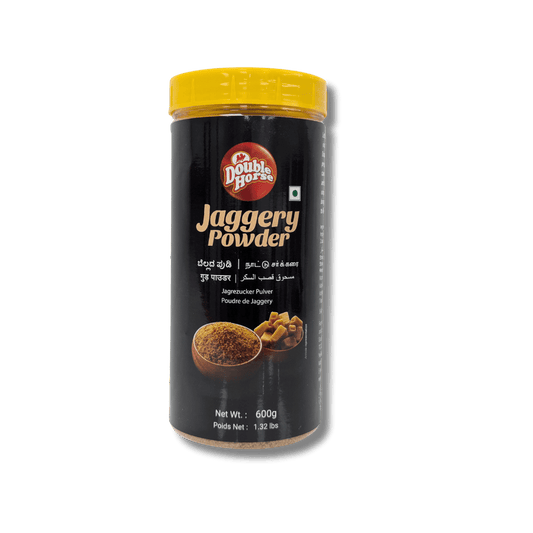 Container of Double Horse Jaggery Powder on a transparent background