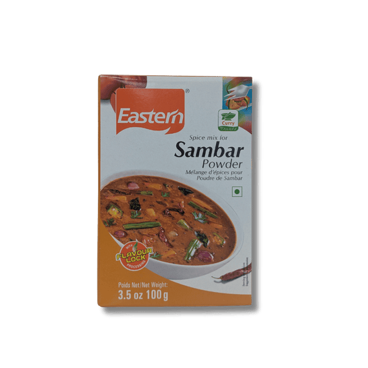 Box of Eastern Sambar Powder on a white background