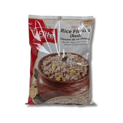Bag of Elite Rice Flakes with a bowl of cereal on a transparent background