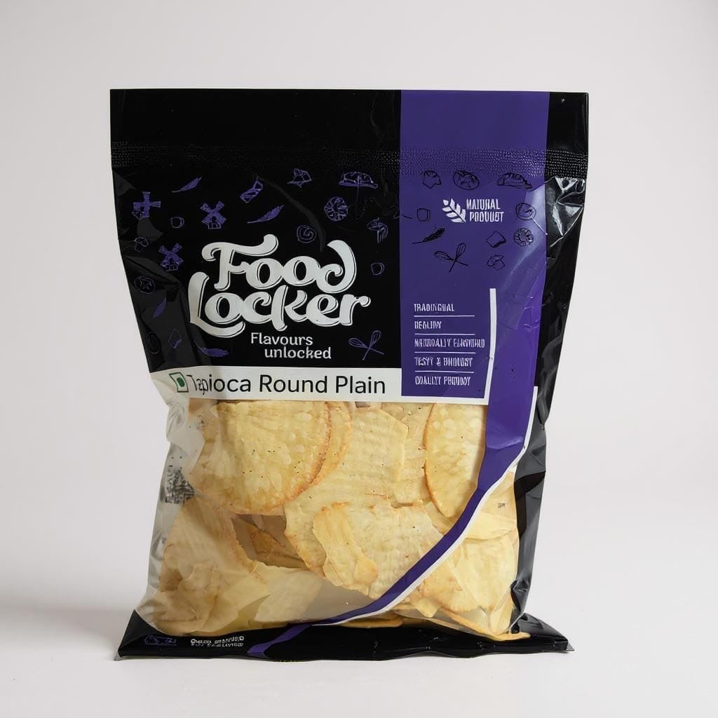 Packaged food product with 'Food Locker' branding on a white background