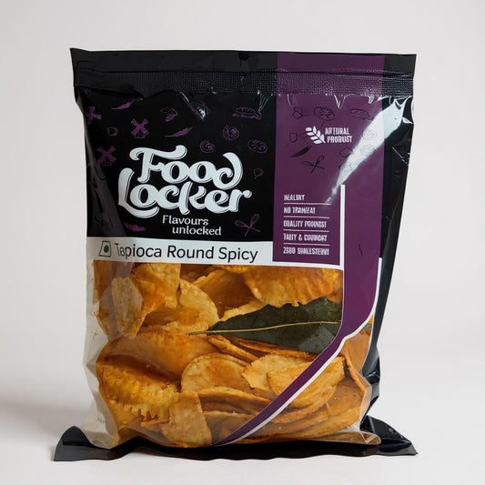 Packaged snack with 'Food Locker' branding on a white background