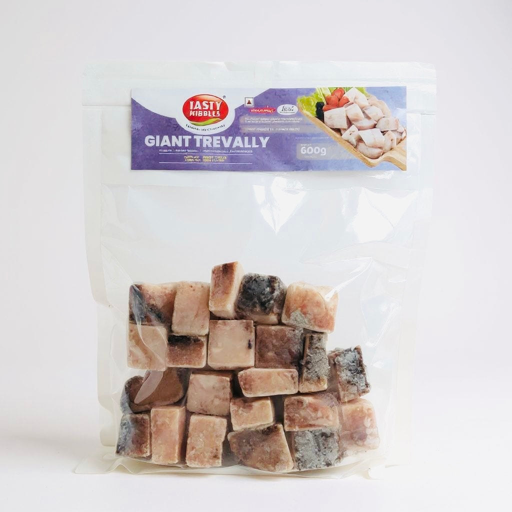 Tasty nibbles frozen giant trevally curry cut-600 gm