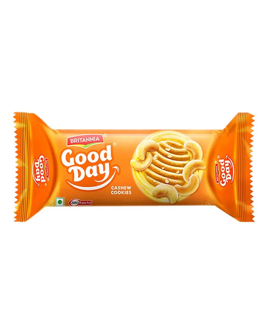 Britannia Good Day Cashew Cookies packaging on a white background