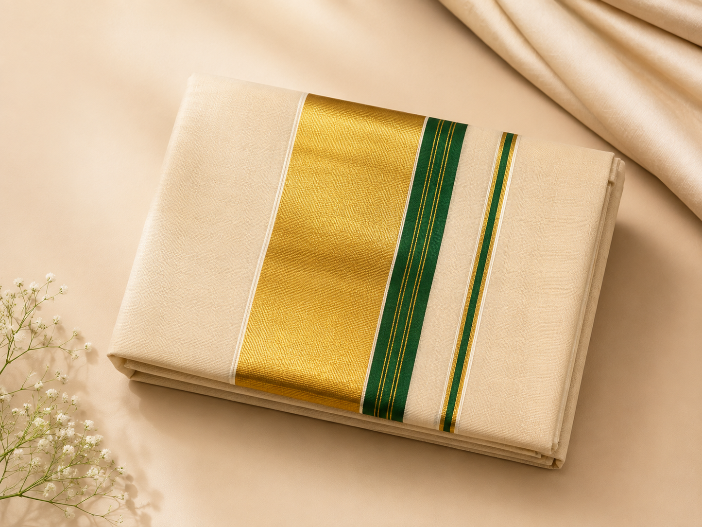 Set Saree with Blouse (GREEN)