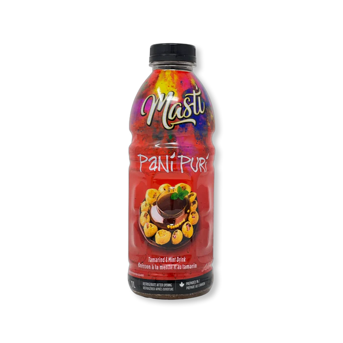 Bottle of Masti Pani Puri drink on a white background