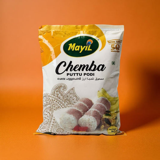 Mayil Chemba Puttu Padi packaging on an orange background