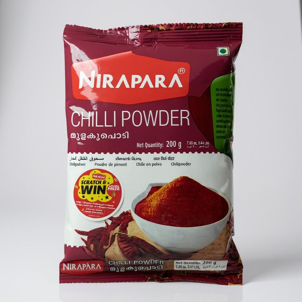 Nirapara Chilli Powder packaging on a white background