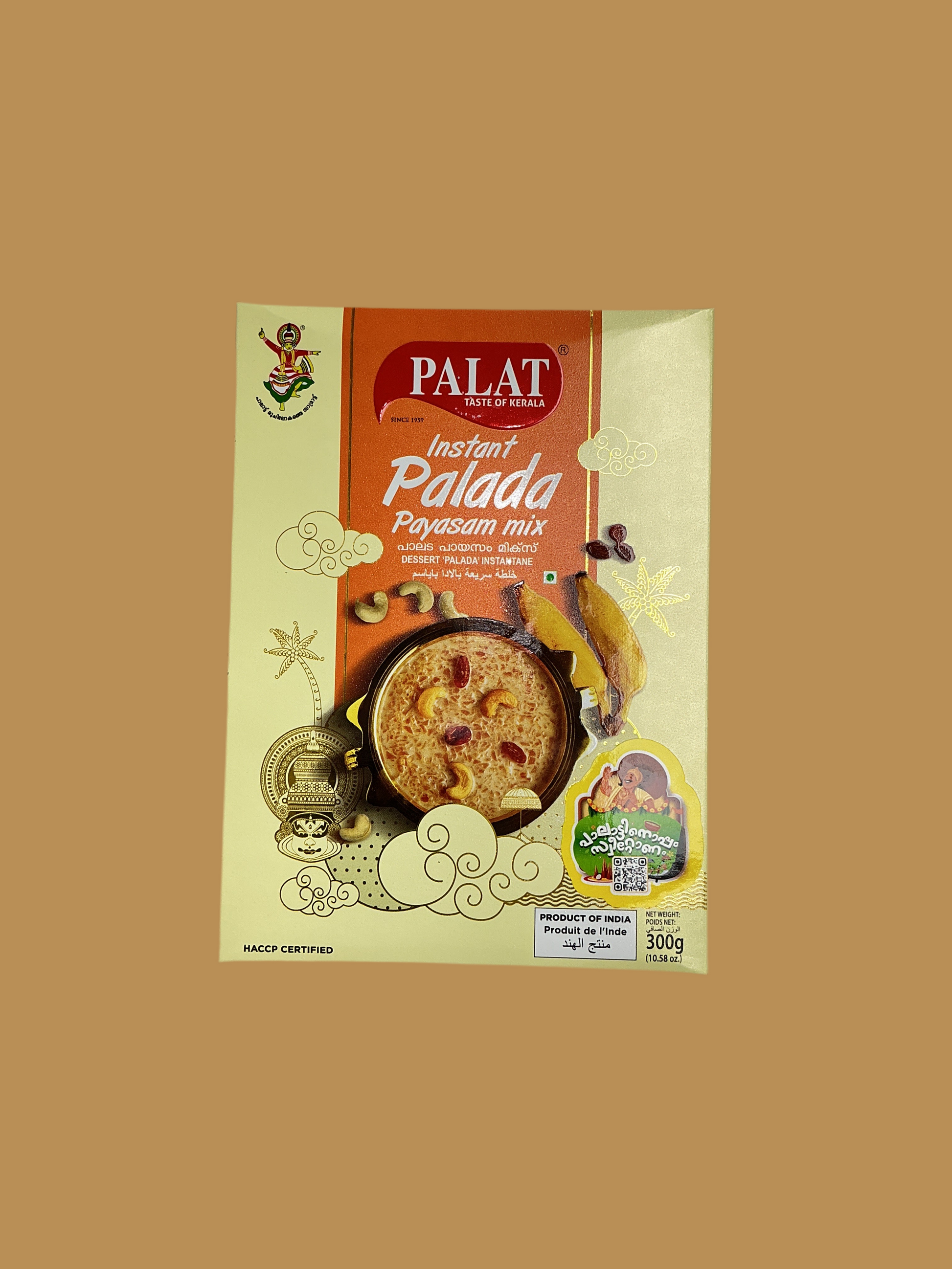 Palat Instant Palada Porridge mix packaging on a beige background